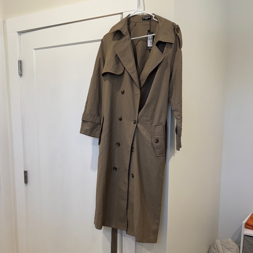 PrettyLittleThing Khaki Trench Coat